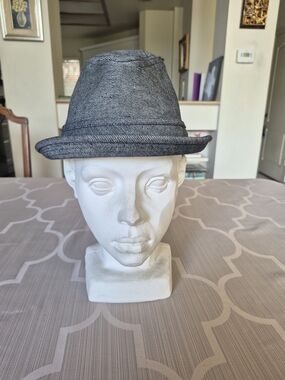 Grey Tweed Fedora Hat - Yellow 108 Brand.
